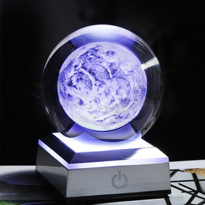 Crystal Solar System & Planets with LED Light Base