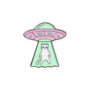 Alien Cat Enamel Pins Brooch