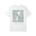 Load image into Gallery viewer, Optical Grid Cat T‑Shirt — 'There Is No Spoon' Graphic Tee
