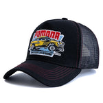 Load image into Gallery viewer, Retro Car Graphic Trucker Cap – Vintage Racing Style
