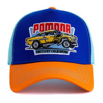 Load image into Gallery viewer, Retro Car Graphic Trucker Cap – Vintage Racing Style
