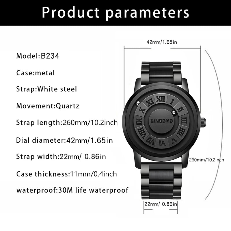 Black Orbit Magnetic Watch – Time Reimagined