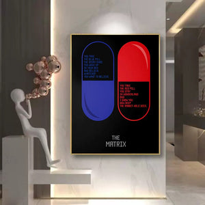 The Red Pill & Blue Pill Poster Canvas