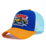 Load image into Gallery viewer, Retro Car Graphic Trucker Cap – Vintage Racing Style
