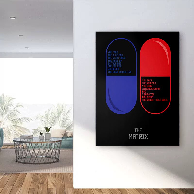 The Red Pill & Blue Pill Poster Canvas