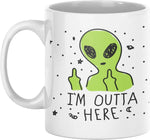 Load image into Gallery viewer, I’m Outta Here Mug – Alien Mode: Activated
