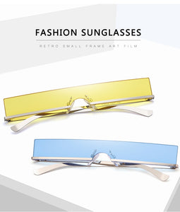 Rectangle Semi-Rimless Unisex Sunglasses